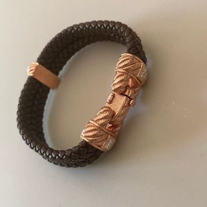 NWOT Judith Ripka 14K Clad Braided Double Row Bracelet